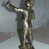 Boy with a Sling Bronze Statue -  Size: 10"L x 6.5"W x 21.5"H.