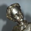 Boy with a Sling Bronze Statue -  Size: 10"L x 6.5"W x 21.5"H.