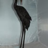 Crane head down fountain Bronze Statue -  Size: 10"L x 9"W x 44"H.