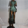 Children-on-swing-Bronze-Statue -  Size: 20"L x 9"W x 39"H.