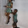 Children-on-swing-Bronze-Statue -  Size: 20"L x 9"W x 39"H.