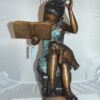 Girl sitting on a stack of books reading a book Bronze Statue -  17"x 18"x 36"H