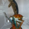 Dolphin with large turtle Bronze Statue -  Size: 30"L x 30"W x 44"H.