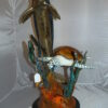 Dolphin with large turtle Bronze Statue -  Size: 30"L x 30"W x 44"H.