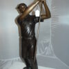 Teen boy plays golf Bronze Statue -  Size: 18"L x 13"W x 57"H.