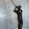 Teen boy plays golf Bronze Statue -  Size: 18"L x 13"W x 57"H.