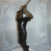 Teen boy plays golf Bronze Statue -  Size: 18"L x 13"W x 57"H.