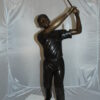 Teen boy plays golf Bronze Statue -  Size: 18"L x 13"W x 57"H.