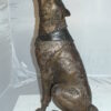 Howling Wolf Bronze Statue -  Size: 16"L x 20"W x 37"H.