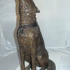 Howling Wolf Bronze Statue -  Size: 16"L x 20"W x 37"H.