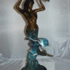 Mermaid 43 holding a shell fountain Bronze Statue -  Size: 14"L x 24"W x 43"H.