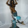 Mermaid 43 holding a shell fountain Bronze Statue -  Size: 14"L x 24"W x 43"H.