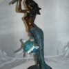 Mermaid 43 holding a shell fountain Bronze Statue -  Size: 14"L x 24"W x 43"H.