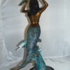 Mermaid 43 holding a shell fountain Bronze Statue -  Size: 14"L x 24"W x 43"H.