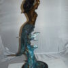 Mermaid 43 holding a shell fountain Bronze Statue -  Size: 14"L x 24"W x 43"H.