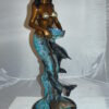 Mermaid with Dolphin Fountain Bronze Statue -  Size: 16"L x 16"W x 39"H.