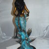 Mermaid with Dolphin Fountain Bronze Statue -  Size: 16"L x 16"W x 39"H.