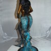 Mermaid with Dolphin Fountain Bronze Statue -  Size: 16"L x 16"W x 39"H.