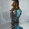 Mermaid with Dolphin Fountain Bronze Statue -  Size: 16"L x 16"W x 39"H.