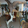 Large Eagle standing on tree with his fish prey Bronze Statue -  60"x 40"x 75"H