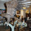 Large Eagle standing on tree with his fish prey Bronze Statue -  60"x 40"x 75"H