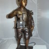 Caddy with light Bronze Statue -  Size: 19"L x 19"W x 42"H.