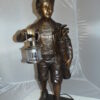 Caddy with light Bronze Statue -  Size: 19"L x 19"W x 42"H.