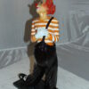 Clown - small Bronze Statue -  Size: 12"L x 6"W x 23"H.