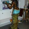 Mermaid holding shell L, W turtle and fish Bronze fountain -  38" x 24" x 68"H.