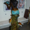 Mermaid holding shell L, W turtle and fish Bronze fountain -  38" x 24" x 68"H.