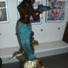 Mermaid holding shell L, W turtle and fish Bronze fountain -  38" x 24" x 68"H.