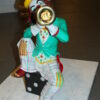 Clown Playing Instrument Bronze Statue -  Size: 12"L x 10"W x 20"H.