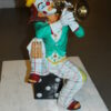 Clown Playing Instrument Bronze Statue -  Size: 12"L x 10"W x 20"H.