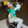 Clown Playing Instrument Bronze Statue -  Size: 12"L x 10"W x 20"H.