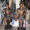 Pair of Roman Warrior lamps Bronze Statues -  Size: 33"L x 24"W x 96"H.