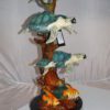 Five Sea Turtles Swimming Bronze Statue -  Size: 20"L x 16"W x 30"H.