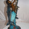 Mermaid with 3 dolphins Bronze Statue -  Size: 16"L x 10"W x 25"H.