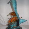 Dolphin turtle and 2 fish Bronze Statue -  Size: 18"L x 16"W x 25"H.