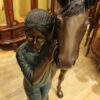 Young Girl and her pony Bronze Statue -  Size: 48"L x 20"W x 48"H.