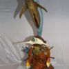 Dolphin turtle and 2 fish Bronze Statue -  Size: 18"L x 16"W x 25"H.