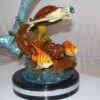 Dolphin turtle and 2 fish Bronze Statue -  Size: 18"L x 16"W x 25"H.