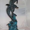 Two Dolphins fountain Bronze Statue -  Size: 22"L x 12"W x 46"H.