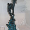 Two Dolphins fountain Bronze Statue -  Size: 22"L x 12"W x 46"H.