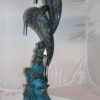 Two Dolphins fountain Bronze Statue -  Size: 22"L x 12"W x 46"H.