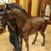 Young Girl and her pony Bronze Statue -  Size: 48"L x 20"W x 48"H.