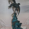 Two Dolphins fountain Bronze Statue -  Size: 22"L x 12"W x 46"H.