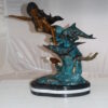 Mermaid w Dolphin and turtle Bronze Statue -  Size: 19"L x 9"W x 22"H.