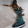 Mermaid w Dolphin and turtle Bronze Statue -  Size: 19"L x 9"W x 22"H.