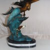 Mermaid w Dolphin and turtle Bronze Statue -  Size: 19"L x 9"W x 22"H.