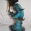 Mermaid w Dolphin and turtle Bronze Statue -  Size: 19"L x 9"W x 22"H.